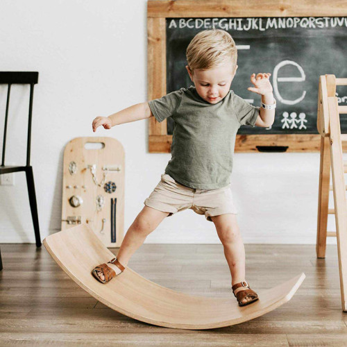 Balance Board for Kids | Promotes Gross Motor Skills | Natural Wood | Indoor Active Play | Custom