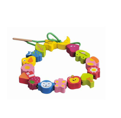 Wooden Lacing Beads Fun Set, Nature Kit, Playtime Pack, Lacing Beads Learning Toy
