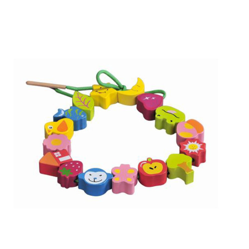 Wooden Lacing Beads Fun Set, Nature Kit, Playtime Pack, Lacing Beads Learning Toy