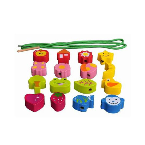 Wooden Lacing Beads Fun Set, Nature Kit, Playtime Pack, Lacing Beads Learning Toy