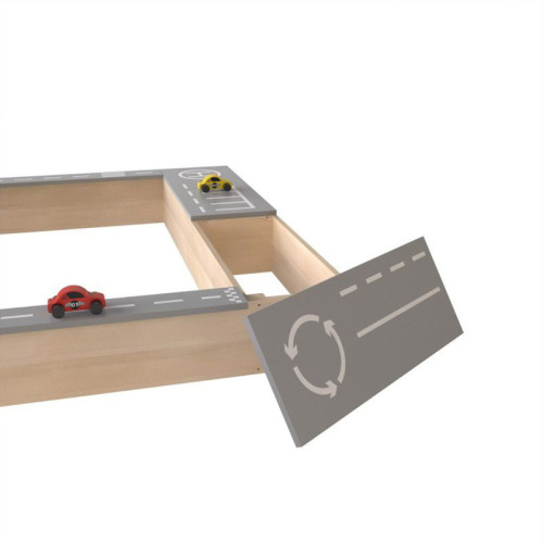 2 in 1 Multifunctional Wooden Sandbox Outdoor Wooden Sandpit with Wooden Car Toys