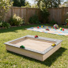 2 in 1 Multifunctional Wooden Sandbox Outdoor Wooden Sandpit with Wooden Car Toys