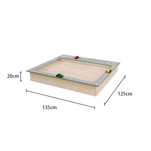 2 in 1 Multifunctional Wooden Sandbox Outdoor Wooden Sandpit with Wooden Car Toys