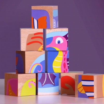 Ocean Wooden Block Cube Puzzle | Assembles Diverse Sea Creatures | Play |Customization
