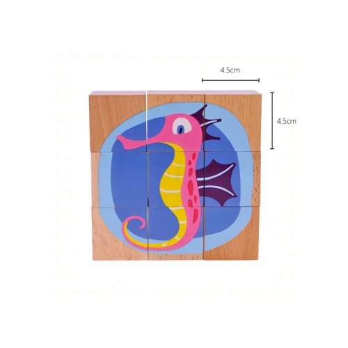 Ocean Wooden Block Cube Puzzle | Assembles Diverse Sea Creatures | Play |Customization