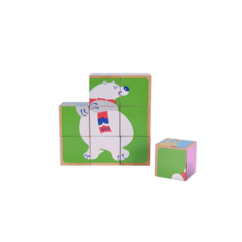 Cartoon Wooden Block Puzzles | Assembles Multiple Animal Shapes | Natural Wood Eco-Friendly | Custom