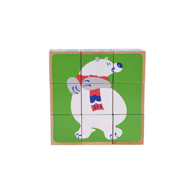 Cartoon Wooden Block Puzzles | Assembles Multiple Animal Shapes | Natural Wood Eco-Friendly | Custom