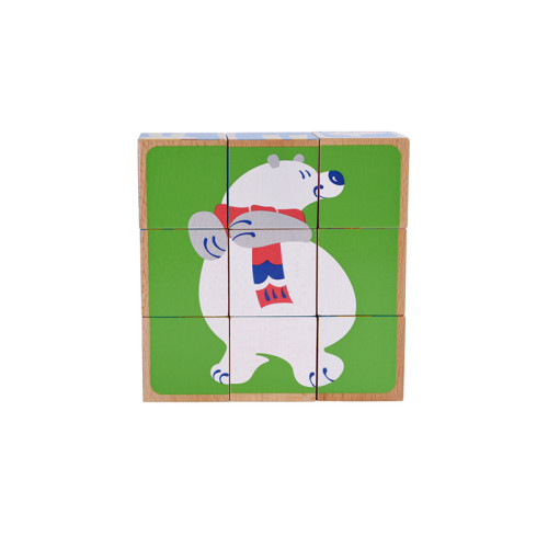 Cartoon Wooden Block Puzzles | Assembles Multiple Animal Shapes | Natural Wood Eco-Friendly | Custom
