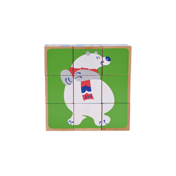 Cartoon Wooden Block Puzzles | Assembles Multiple Animal Shapes | Natural Wood Eco-Friendly | Custom