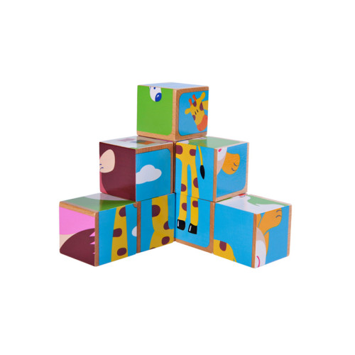 Cartoon Wooden Block Puzzles | Assembles Multiple Animal Shapes | Natural Wood Eco-Friendly | Custom