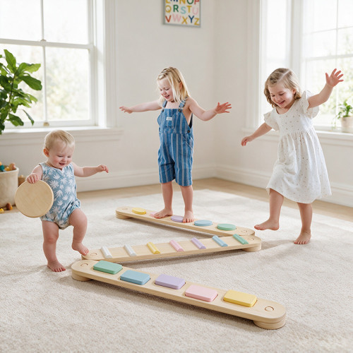 Balance Beam Wooden Stepping Stones Montessori Furniture Balance Board For Toddlers Kids Play Gym