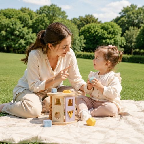 Wooden Shape Sorter Classic Montessori Learning Toy Ages 3+