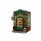 DIY Book Store Kit Laser Cut Wood Puzzle Toy with LED Lights, Miniature 3D Wooden Book Nook for Shelf Decor