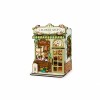DIY Flower Shop Kit Laser Cut Wood Puzzle Toy with LED Lights, Miniature 3D Wooden Flower Shop Model for Desk & Shelf Decor