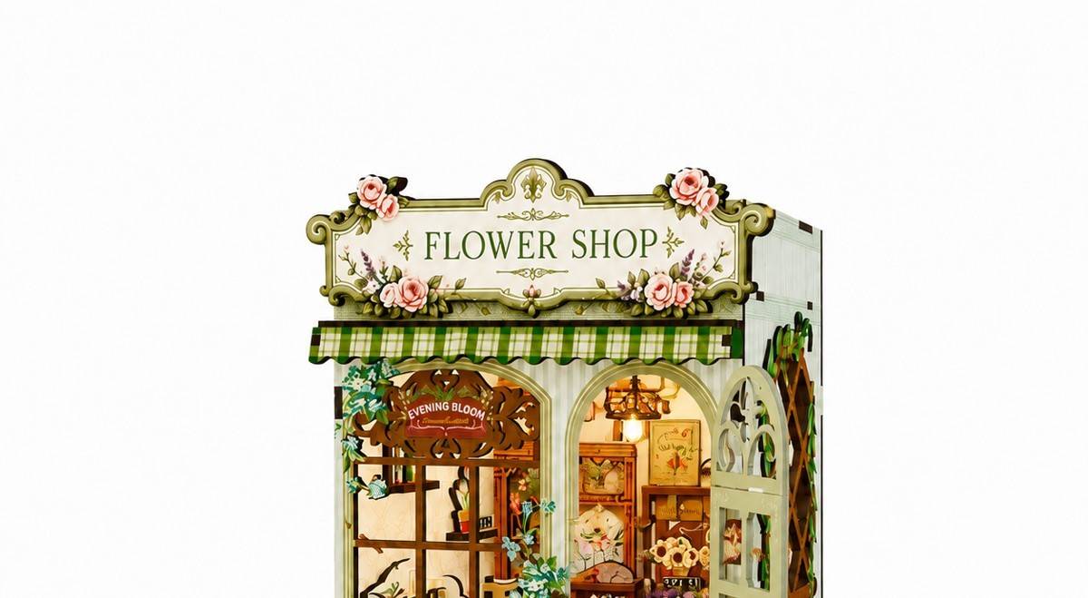 Close-up of flower shop details
