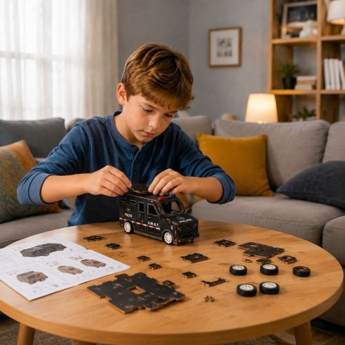 3D Wooden Puzzle SWAT Vehicle Toy