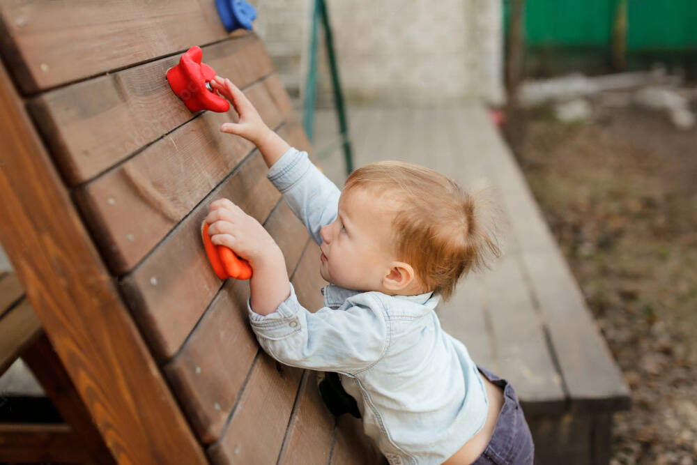 Wooden outdoor toy in nature