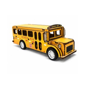 3D Wooden Puzzle School Bus Toy