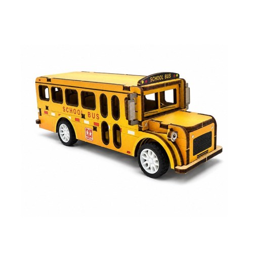 3D Wooden Puzzle School Bus Toy