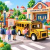 3D Wooden Puzzle School Bus Toy