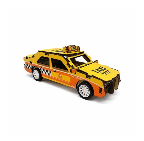 3D Wooden Puzzle Taxi Vehicle Toy