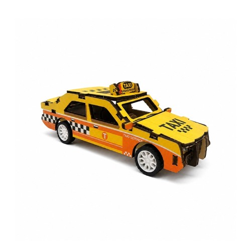 3D Wooden Puzzle Taxi Vehicle Toy