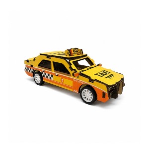 3D Wooden Puzzle Taxi Vehicle Toy