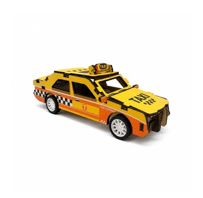 3D Wooden Puzzle Taxi Vehicle Toy
