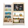 Kids Bookshelf and Toy Storage with Chalkboard, Wooden Book Shelf for Kids Rooms