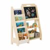 Kids Bookshelf and Toy Storage with Chalkboard, Wooden Book Shelf for Kids Rooms