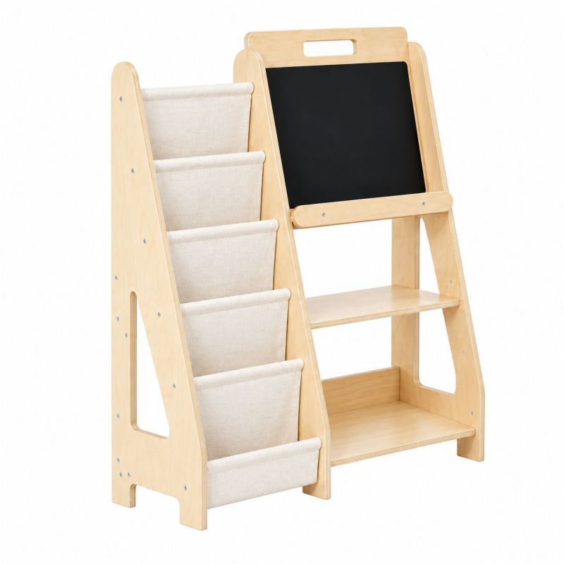 Sturdy A-frame wooden toy storage structure