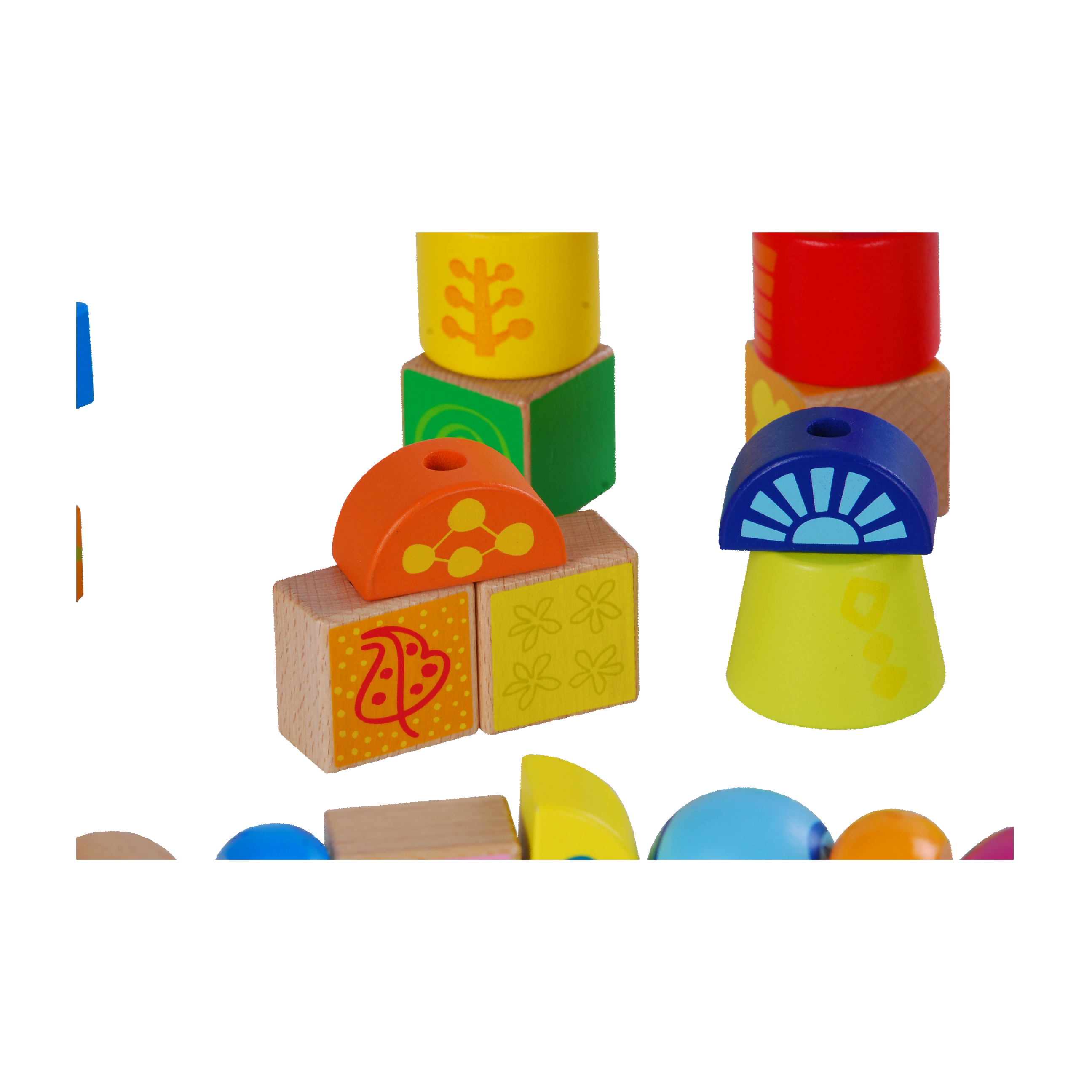 Lacing Blocks Threading & Stacking Toddler Learn Counting and Shapes Baby Kids Fine Motor Skills Toys