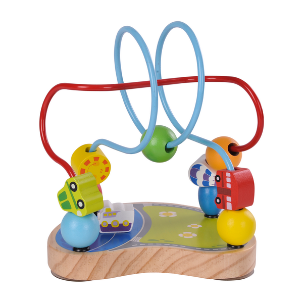 Baby Wooden Bead Maze Toy for Toddlers with Vehicle Shapes First Bead Maze Roller Coaster Educational Circle Toys for Kids Classic Gifts for Boys Girls