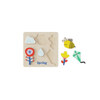 Wooden Chunky Puzzles Seasons, Spring Summer Autumn Winter Puzzle Toys Montessori Puzzles