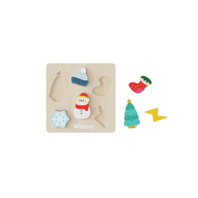 Wooden Chunky Puzzles Seasons, Spring Summer Autumn Winter Puzzle Toys Montessori Puzzles