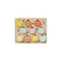 Wooden Ladybugs Counting Puzzle Montessori Counting Toys for Toddlers Learning Education Toy