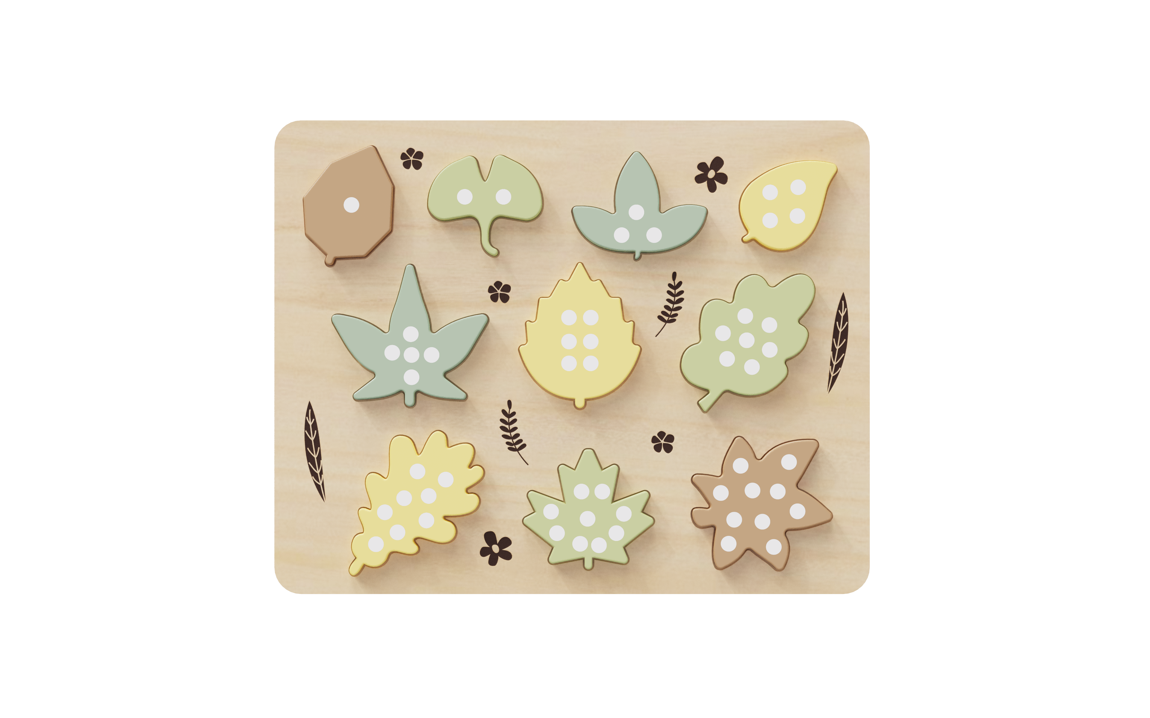 Wooden Counting Puzzle Leaves Montessori Number Counting Toys for Toddlers Learning Education Toy Puzzle Numbers Matching Preschool Math Board Games 