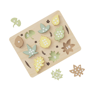Wooden Counting Puzzle Leaves Montessori Number Counting Toys for Toddlers Learning Education Toy