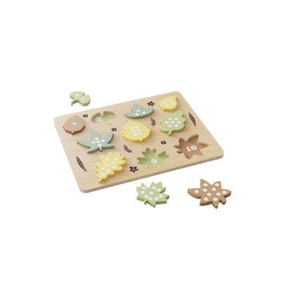 Wooden Counting Puzzle Leaves Montessori Number Counting Toys for Toddlers Learning Education Toy