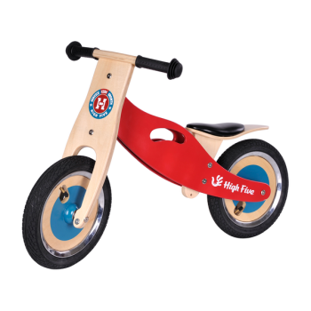 Red Color Printed Wooden Balance Bike With EVA and Rubber Tire Balance Bike with PU Seat