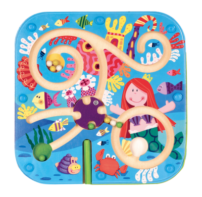 Busy Board for Toddlers 2-4 Magnetic Maze Puzzle Game "Mermaid" Toddler Travel Toys for Preschoolers
