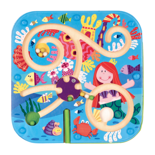 Busy Board for Toddlers 2-4 Magnetic Maze Puzzle Game "Mermaid" Toddler Travel Toys for Preschoolers