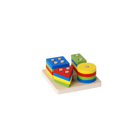 Wooden Sorting Stacking Montessori Toys, Shape Color Recognition Blocks Matching Puzzle