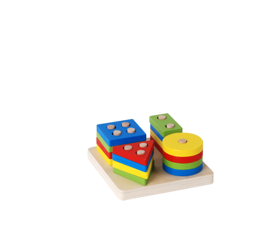 Wooden Sorting Stacking Montessori Toys, Shape Color Recognition Blocks Matching Puzzle