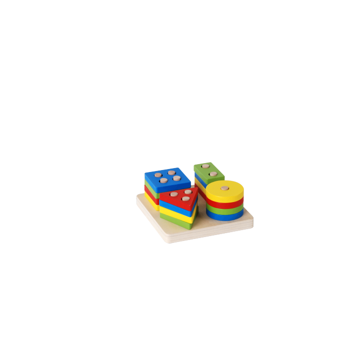 Wooden Sorting Stacking Montessori Toys, Shape Color Recognition Blocks Matching Puzzle