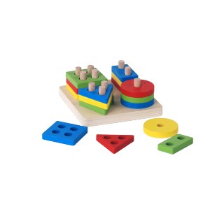 Wooden Sorting Stacking Montessori Toys, Shape Color Recognition Blocks Matching Puzzle