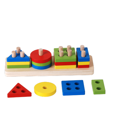 Shape Sorting Board Montessori Stacking Toys Colourful Wooden Sensory Toy