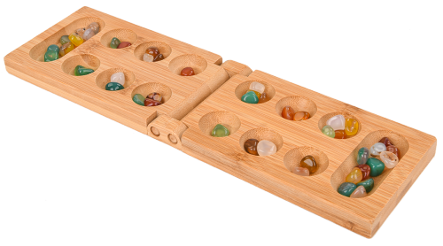 Mancala Board Game - Fun Classic Table Game with Wooden Board for Adults & Kids 2 Player Game