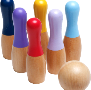 Mini Bowling Set, Wooden Tabletop Bowling Game Desk Toys Carrying Bag