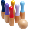 Mini Bowling Set, Wooden Tabletop Bowling Game Desk Toys Carrying Bag